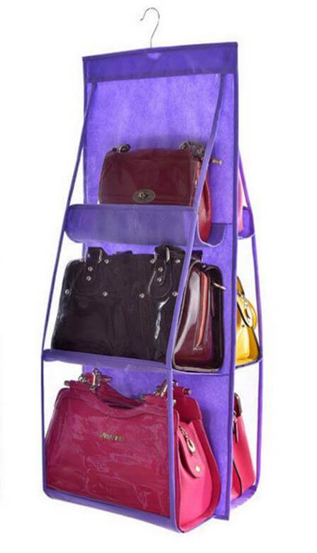 6 Pocket Hanging Handbag Organizer