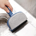 Double sided brush head scraping glass mirror cleaning brush