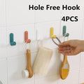Nordic style wall mounted simple J-shaped hook 4pcs