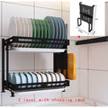 Pre-Sale Black Stainless Steel Dish Drainer Foldable Kitchen Rack